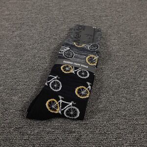 MeMoi Socks Mens 10-13 Multicolor Bicycle Bamboo Rayon Novelty Mid Calf